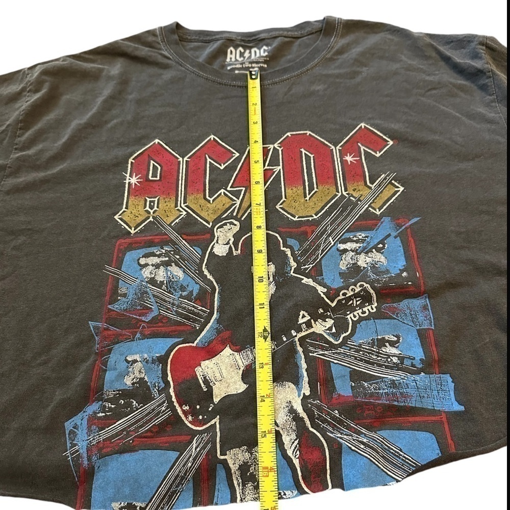 AC/DC Blow Up Your Video Graphic Tee Cropped Rolled Hem Retro Gray Size M/L - Picture 9 of 12